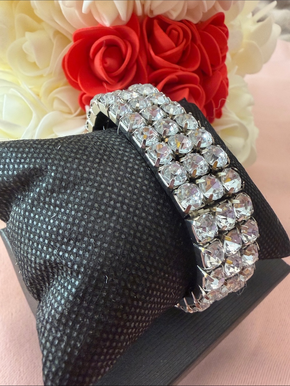 Sparkling Silver Rhinestone Tennis Bracelet - Women Fashion Jewelry